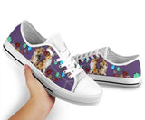 Shelties Flowers Butterfly Low Top Shoes For Women, Shoes For Men Custom Shoes