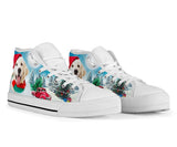 Golden Retriever In Xmas High Top Shoes For Women, Shoes For Men Custom Shoes
