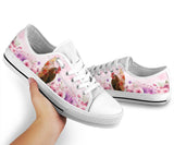 Chicken Pink Flower Low Top Shoes For Women, Shoes For Men Custom Shoes