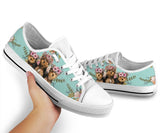 Yorkshire Terrier Flower Low Top Shoes For Women, Shoes For Men Custom Shoes