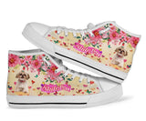 Cute Shih Tzu Flower High Top Shoes For Women, Shoes For Men Custom Shoes