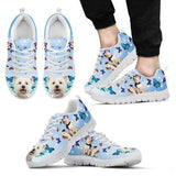 Westie Butterfly Sneakers Shoes For Women, Shoes For Men Sneaker Custom Shoes