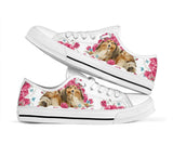 Sheltie Flower And Butterfly Low Top Shoes For Women, Shoes For Men Custom Shoes