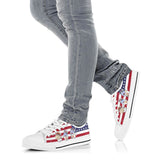 Cow White Flag Low Top Shoes For Women, Shoes For Men Custom Shoes