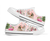 Shih Tzu Flower Low Top Shoes For Women, Shoes For Men Custom Shoes