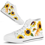 Golden Retriever Sunflower High Top Shoes For Women, Shoes For Men Custom Shoes