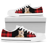 Cat Buffalo Plaid Christmas Low Top Shoes For Women, Shoes For Men Custom Shoes