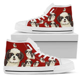 Shih Tzu Red High Top Shoes For Women, Shoes For Men Custom Shoes