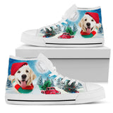 Golden Retriever In Xmas High Top Shoes For Women, Shoes For Men Custom Shoes