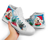 Golden Retriever In Xmas High Top Shoes For Women, Shoes For Men Custom Shoes