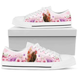 Chicken Pink Flower Low Top Shoes For Women, Shoes For Men Custom Shoes