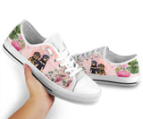 Rottweiler Flower Low Top Shoes For Women, Shoes For Men Custom Shoes