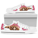 Poodle Flower And Butterfly Low Top Shoes For Women, Shoes For Men Custom Shoes
