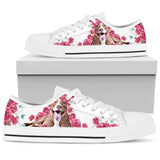 Pitbull Flower And Butterfly Low Top Shoes For Women, Shoes For Men Custom Shoes