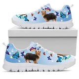 Yorkshire Terriers Butterfly Sneakers Shoes For Women, Shoes For Men Sneaker Custom Shoes