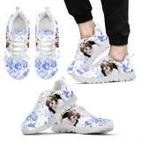 Shih Tzu Flowers Sneakers Shoes For Women, Shoes For Men Sneaker Custom Shoes