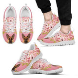 German Shepherd Flower Sneakers Shoes For Women, Shoes For Men Sneaker Custom Shoes