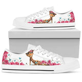 Giraffe Flower And Butterfly Low Top Shoes For Women, Shoes For Men Custom Shoes