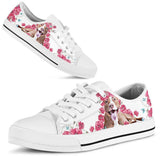 Pitbull Flower And Butterfly Low Top Shoes For Women, Shoes For Men Custom Shoes