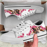 German Shepherd Flower And Butterfly Low Top Shoes For Women, Shoes For Men Custom Shoes