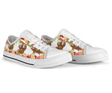 Sloth Beautiful Flowers Low Top Shoes For Women, Shoes For Men Custom Shoes