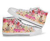 Cute Labrador Flower High Top Shoes For Women, Shoes For Men Custom Shoes