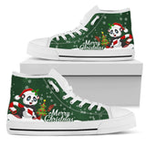 Panda Green Christmas High Top Shoes For Women, Shoes For Men Custom Shoes