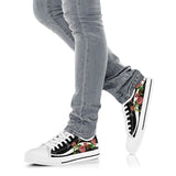 Hummingbird Embroidery Rose Low Top Shoes For Women, Shoes For Men Custom Shoes