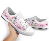 Penguin Pink Flower Low Top Shoes For Women, Shoes For Men Custom Shoes