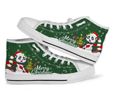 Panda Green Christmas High Top Shoes For Women, Shoes For Men Custom Shoes