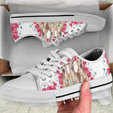 Grey Hound Flower And Butterfly Low Top Shoes For Women, Shoes For Men Custom Shoes
