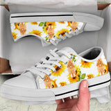 Poodle Sunflower Low Top Shoes For Women, Shoes For Men Custom Shoes