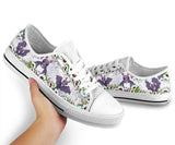 Bat Flower Low Top Shoes For Women, Shoes For Men Custom Shoes