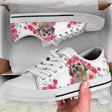 Shih Tzu Flower And Butterfly Low Top Shoes For Women, Shoes For Men Custom Shoes