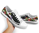 Butterflies Embroidery Rose Low Top Shoes For Women, Shoes For Men Custom Shoes