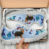 Yorkshire Terriers Butterfly Sneakers Shoes For Women, Shoes For Men Sneaker Custom Shoes