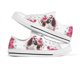 English Spinger Spaniel Flower And Butterfly Low Top Shoes For Women, Shoes For Men Custom Shoes