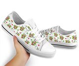 Cow Leaf Flower Low Top Shoes For Women, Shoes For Men Custom Shoes
