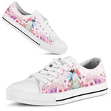 Penguin Pink Flower Low Top Shoes For Women, Shoes For Men Custom Shoes