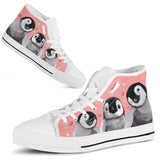 Penguin Cute High Top Shoes For Women, Shoes For Men Custom Shoes