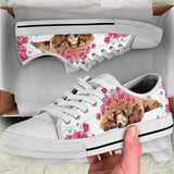 Poodle Flower And Butterfly Low Top Shoes For Women, Shoes For Men Custom Shoes