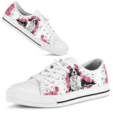 Border Collie Flower And Butterfly Low Top Shoes For Women, Shoes For Men Custom Shoes