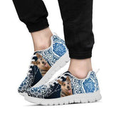 Heeler Blue Flowers Sneakers Shoes For Women, Shoes For Men Sneaker Custom Shoes