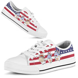 Cow White Flag Low Top Shoes For Women, Shoes For Men Custom Shoes