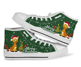 Giraffe Green Christmas High Top Shoes For Women, Shoes For Men Custom Shoes