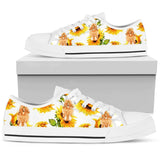 Poodle Sunflower Low Top Shoes For Women, Shoes For Men Custom Shoes