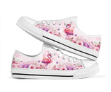 Flamingo Pink Flower Low Top Shoes For Women, Shoes For Men Custom Shoes