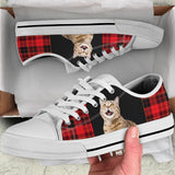 Cat Buffalo Plaid Christmas Low Top Shoes For Women, Shoes For Men Custom Shoes