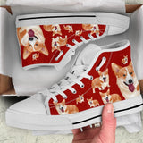 Corgi Red High Top Shoes For Women, Shoes For Men Custom Shoes