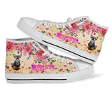 Cute Blue Heeler Flower High Top Shoes For Women, Shoes For Men Custom Shoes
